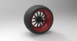 Wide rear wheel from Chopper 3d model