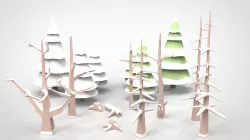 Winter Trees LOW POLY 3d model