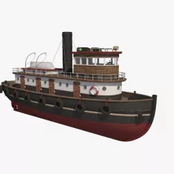 Wooden Rat Tugboat 3d model