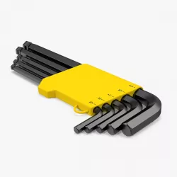 5 Piece Long Arm Ball Hex Key Wrench Set 3d model