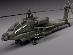 AH-64A Apache Helicopter 3d model