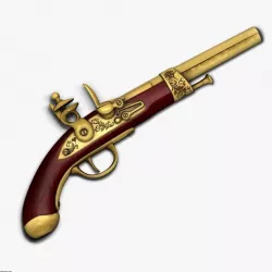 antique gun pistol flintlock weapon arm 3d model