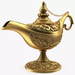 Antique Magic Lamp Gold 3d model