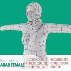 Arab Female Base Mesh 3d model