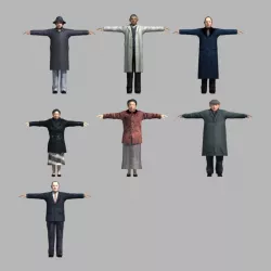 asian people 3d model