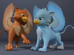 Baby Griffin Rigged 3d model