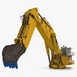 Backhoe Dredger 1100 Rigged 3d model