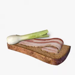 Bacon on Bread 3d model