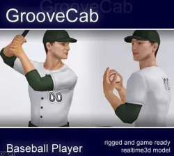 Baseball Player Male rigged 3d model