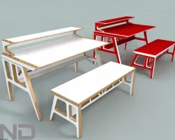 Bench and Table - Scott Klinker 3d model