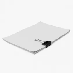 Binder Clip A4 Sheets 3d model