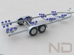 BOAT TRAILER , TANDEM AXLES 3d model