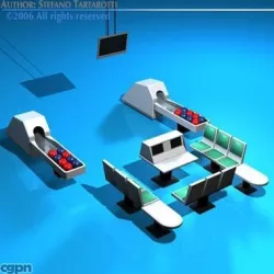 Bowling table 3d model