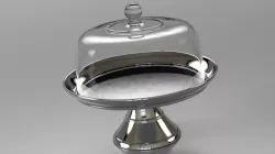 Cake Stand Metal with Dome 3d model