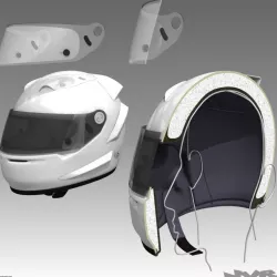 Car Helmet Cutaway 3d model