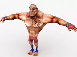 Cartoon MMA fighter 3d model