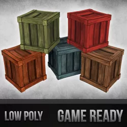 Cartoon Wood Crates 3d model