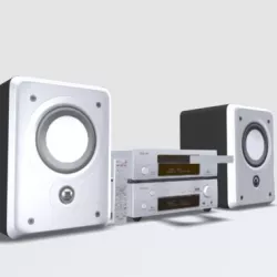 CD System with Speakers 3d model