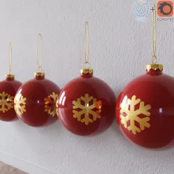 Christmas toy Ball with snow flake 3d model