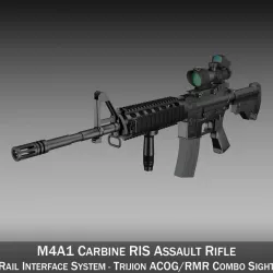 Colt M4A1 Sopmod ACOG 3d model