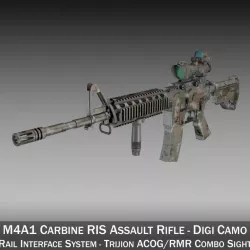 Colt M4A1 Sopmod ACOG Camouflage 3d model
