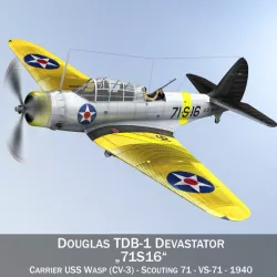 Douglas TDB-1 Devastator - 71S16 3d model
