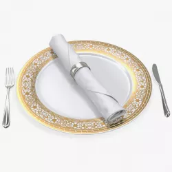 Empty Plate And Silverware Set 3d model