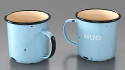 Enamel Mug Old 3d model