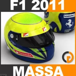 F1 2011 Felipe Massa Helmet 3d model