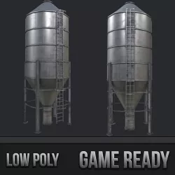 Farm Silo 4 PBR 3d model