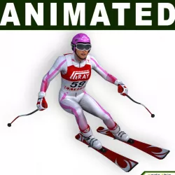 Female Skier CG 3d model