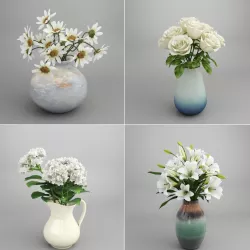 Flower Bouquet in Vase 3d model