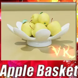 Fruit basket 05 + Golden Apple 3d model