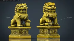 FU LIONS 3d model