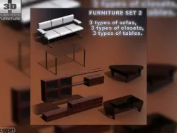 Furniture set 02 3d model