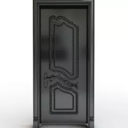 Gloss Black carved door 3d model
