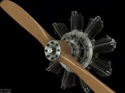 Gnome 9N rotary engine 3d model