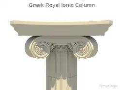 Greek ionic royal column 3d model
