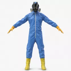 Hazmat Worker Clothes (Blue) 3d model