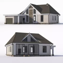 House with attic 3d model
