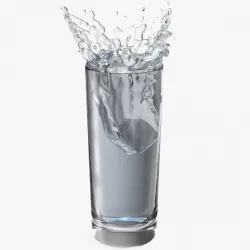 Ice Cube Water Splash in Cocktail Glass 3d model