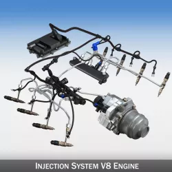 Injection System of a V8 engine 3d model