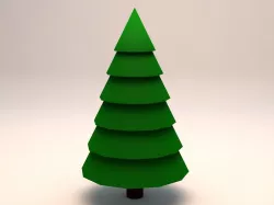 Large Pine Tree Low Poly 3d model