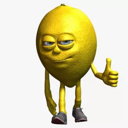 Lemon Cartoon Character Rigged 3d model