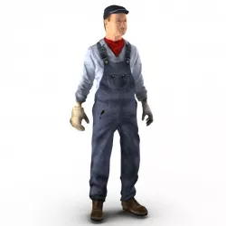 Locomotive Engineer Rigged 3d model