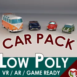 Low Poly Classic Car Pack 3d model
