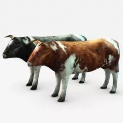 Low poly cow 3d model
