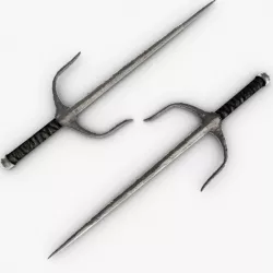 Low poly ninja sai weapons 3d model