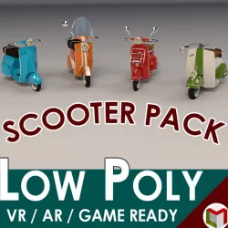 Low Poly Scooter Pack 3d model