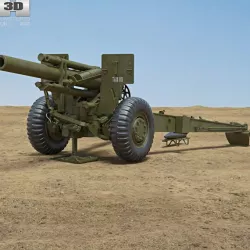 M114 155 mm Howitzer 3d model